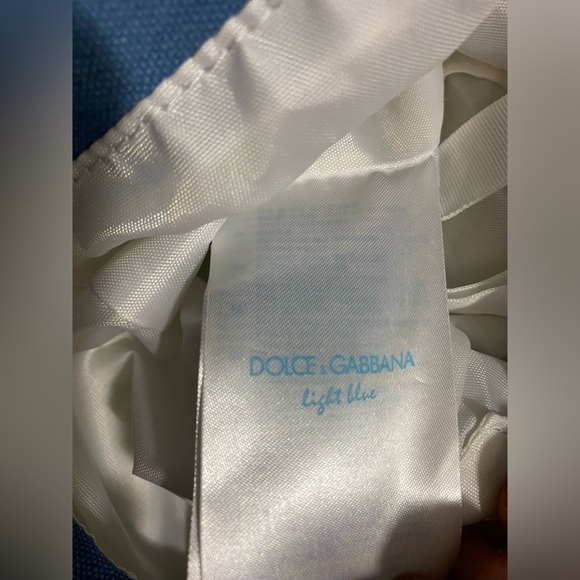 Dolce & Gabbana Light Blue Striped Canvas Lined Tote Bag - Picture 5 of 12